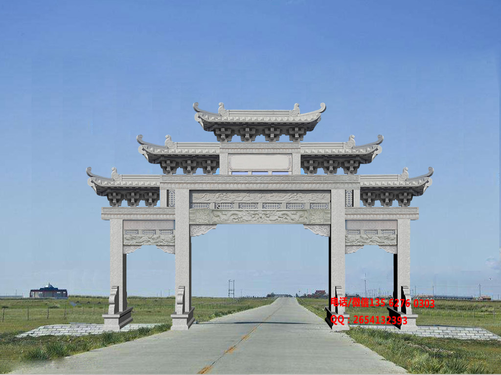 鄉(xiāng)村石門樓效果圖